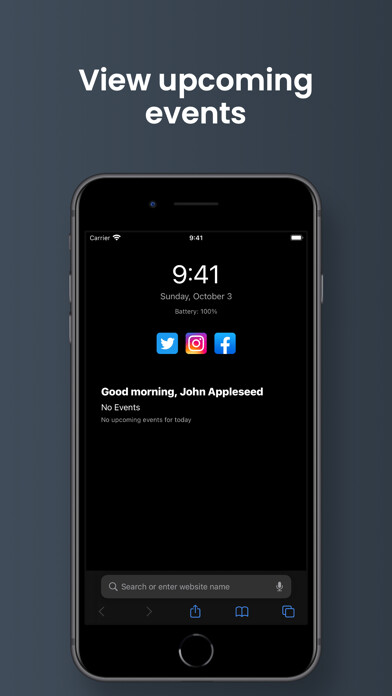 Emulate iPhone app TodayTab: Start Tab for Safari using MyAndroid