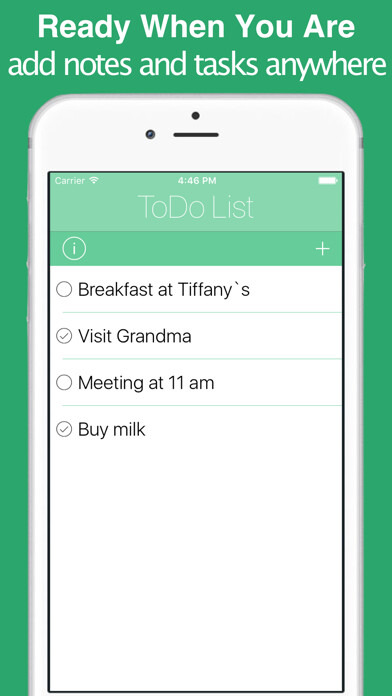Emulate iPhone app ToDo List - Capture All You Have To Do using MyAndroid