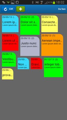 Emulate Android APK Todo Tiles List (Graphic)