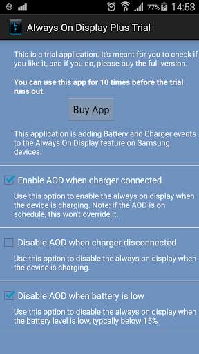 Run android online APK Toggle AOD by Charger Trial from MyAndroid or emulate Toggle AOD by Charger Trial using MyAndroid