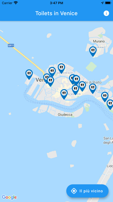 Emulate iPhone app Toilette in Venice using MyAndroid