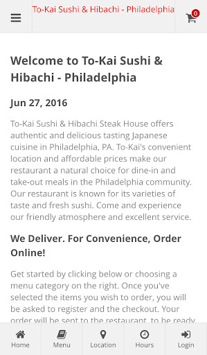 Run android online APK To-Kai Sushi Philadelphia from MyAndroid or emulate To-Kai Sushi Philadelphia using MyAndroid