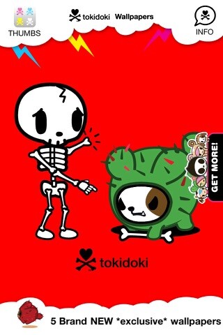 Emulate iPhone app tokidoki! Criminally Cute Backgrounds and Wallpapers using MyAndroid