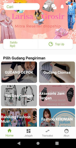 Run android online APK TOKO LARISA GROSIR from MyAndroid or emulate TOKO LARISA GROSIR using MyAndroid