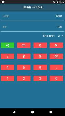 Emulate Android APK Tola to Gram Converter