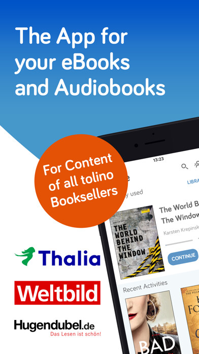 Emulate iPhone app tolino - eBooks & audiobooks using MyAndroid