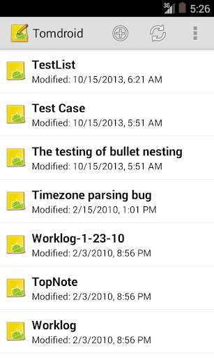 Run android online APK Tomdroid notes from MyAndroid or emulate Tomdroid notes using MyAndroid