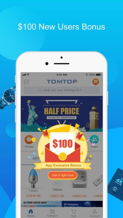 Emulate iPhone app TOMTOP: Coupons, Deals, Promos using MyAndroid Emulate iPhone app TOMTOP: Coupons, Deals, Promos using MyAndroid