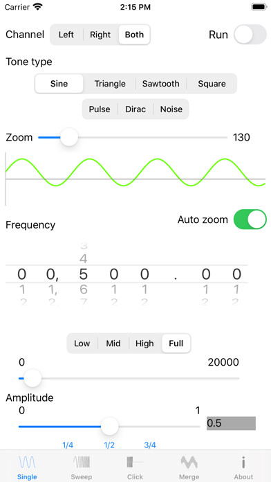 Emulate iPhone app Tone Gen Pro using MyAndroid