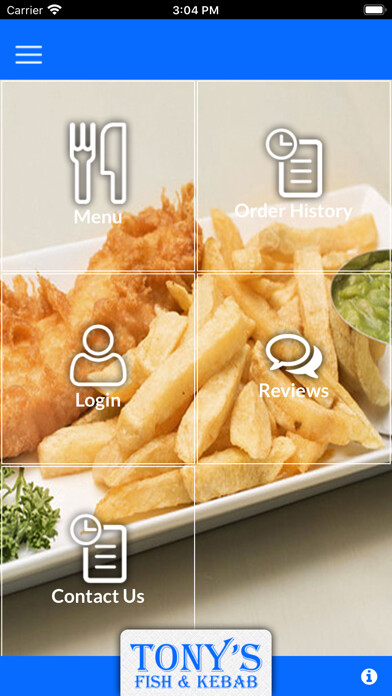 Emulate iPhone app Tony’s Fish & Kebab Wisbech using MyAndroid