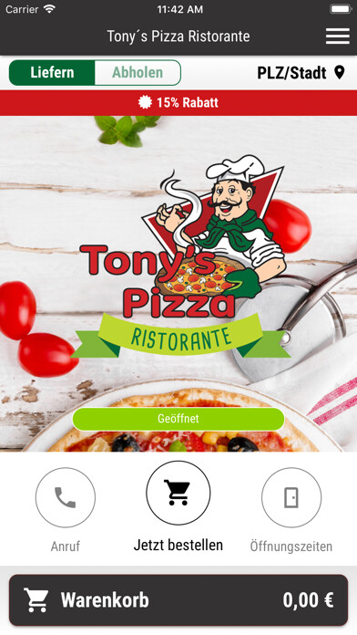 Emulate iPhone app Tony´s Pizza Ristorante using MyAndroid Emulate iPhone app Tony´s Pizza Ristorante using MyAndroid