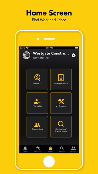 Emulate iPhone app ToolBelt: Find Labor Find Work using MyAndroid