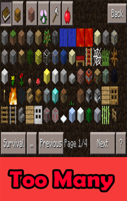 Emulate Android APK Too Many Items Mods mcpe+