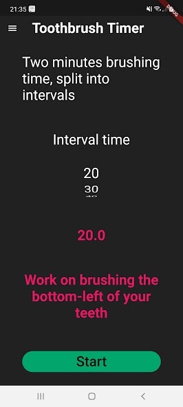 Emulate iPhone app Toothbrush Timer using MyAndroid Emulate iPhone app Toothbrush Timer using MyAndroid