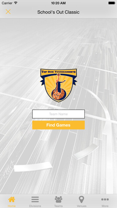Emulate iPhone app Top Gun Tournaments using MyAndroid