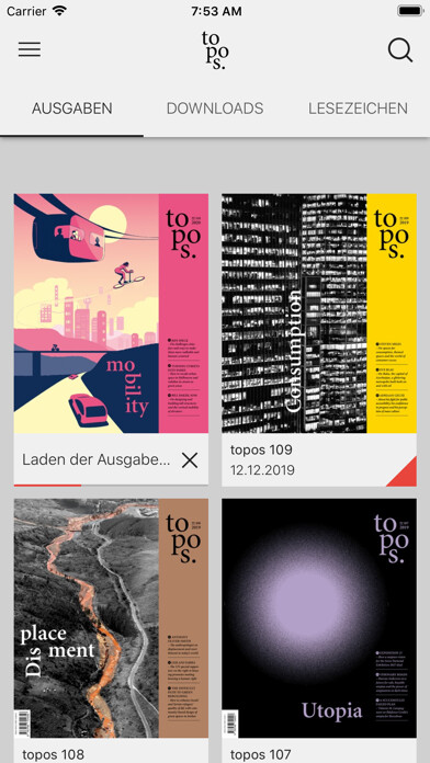 Emulate iPhone app Topos Magazine using MyAndroid Emulate iPhone app Topos Magazine using MyAndroid