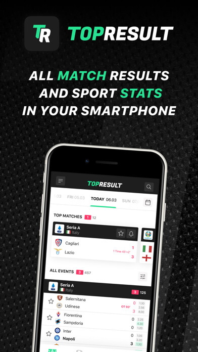 Emulate iPhone app TopResult - Live Sport Scores using MyAndroid