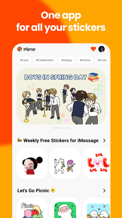 Emulate iPhone app Top Stickers by Stipop using MyAndroid Emulate iPhone app Top Stickers by Stipop using MyAndroid