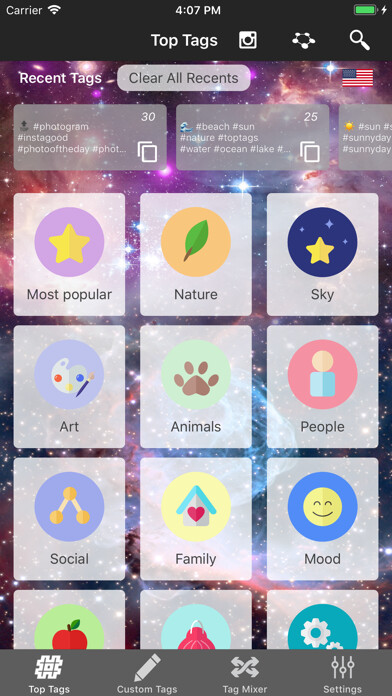 Emulate iPhone app Top Tags: TagsForLikes app using MyAndroid