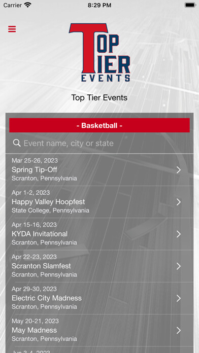 Emulate iPhone app Top Tier Events using MyAndroid Emulate iPhone app Top Tier Events using MyAndroid