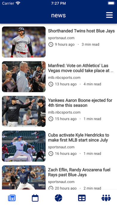 Emulate iPhone app Toronto Baseball using MyAndroid