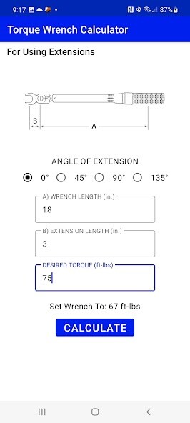 Run android online APK Torque Wrench Calculator from MyAndroid or emulate Torque Wrench Calculator using MyAndroid