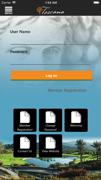Emulate iPhone app Toscana Country Club using MyAndroid