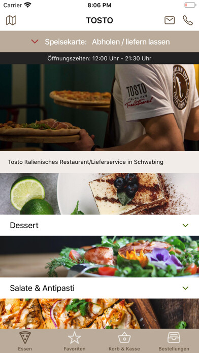 Emulate iPhone app TOSTO Pizzeria & Lieferdienst using MyAndroid Emulate iPhone app TOSTO Pizzeria & Lieferdienst using MyAndroid