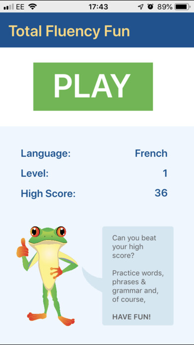 Emulate iPhone app Total Fluency Fun using MyAndroid