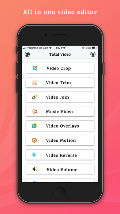 Emulate iPhone app Total Video Maker using MyAndroid