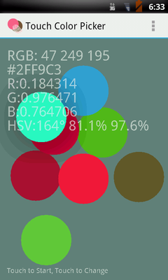 Emulate Android APK Touch Color Picker