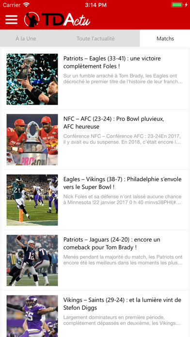 Emulate iPhone app Touchdown Actu using MyAndroid