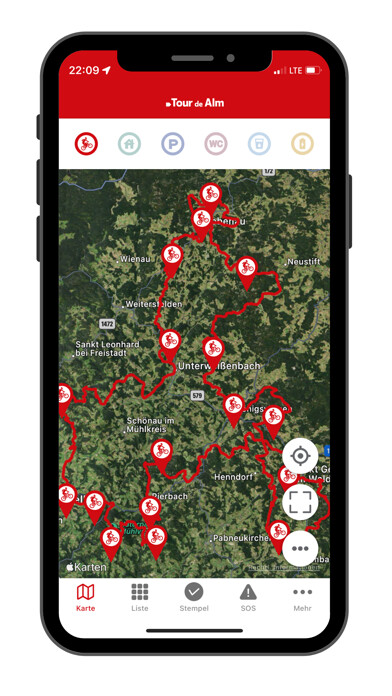 Emulate iPhone app Tour de Alm - Mountainbike using MyAndroid Emulate iPhone app Tour de Alm - Mountainbike using MyAndroid