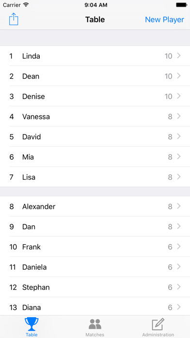 Emulate iPhone app Tournaminton using MyAndroid