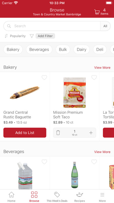 Emulate iPhone app Town and Country Markets using MyAndroid