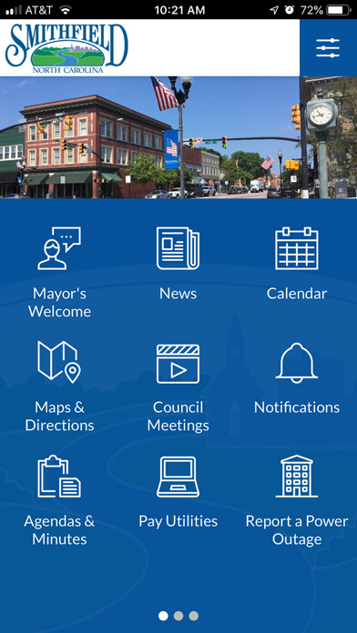 Emulate iPhone app Town of Smithfield using MyAndroid