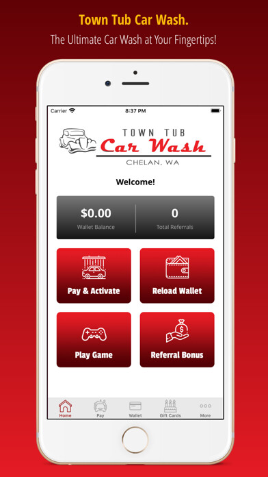 Emulate iPhone app Town Tub Car Wash using MyAndroid