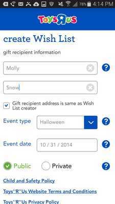 Emulate Android APK Toys "R" Us Wish List Emulate Android APK Toys "R" Us Wish List