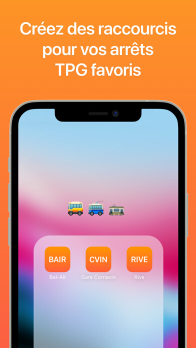 Emulate iPhone app TPGwidget — raccourcis TPG using MyAndroid