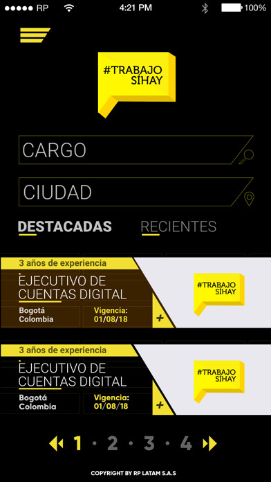 Emulate iPhone app #TrabajoSíHay using MyAndroid