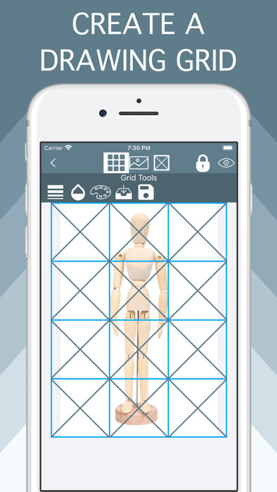 Emulate iPhone app Tracing Buddy: Drawing Grid using MyAndroid
