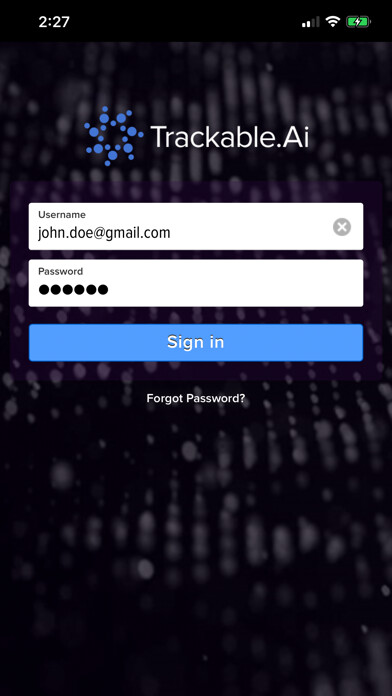 Emulate iPhone app Trackable.AI using MyAndroid