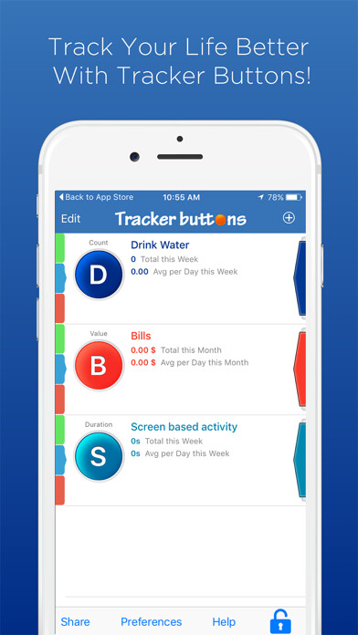Emulate iPhone app Tracker Buttons Lite using MyAndroid