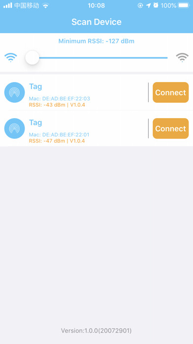 Emulate iPhone app Tracker Config using MyAndroid