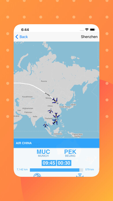 Emulate iPhone app Tracker For Air China using MyAndroid