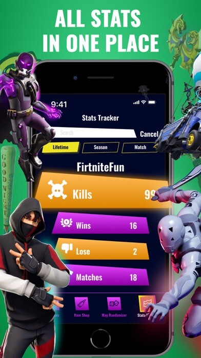 Emulate iPhone app Tracker & Skins from Fortnite using MyAndroid