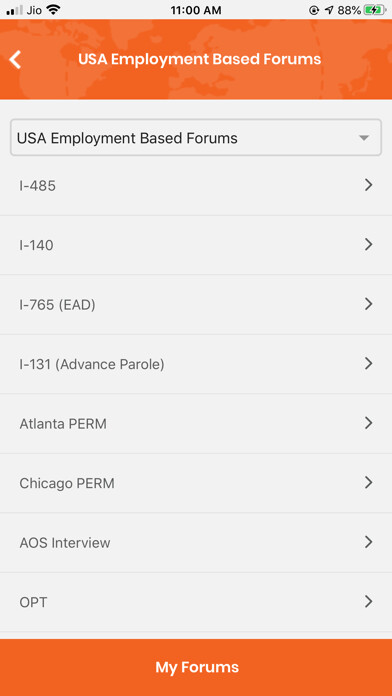 Emulate iPhone app Trackitt: Immigration using MyAndroid