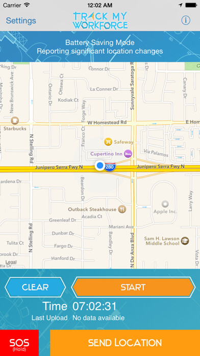 Emulate iPhone app Track My Workforce using MyAndroid