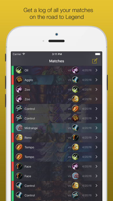 Emulate iPhone app Trackstone - Deck tracker using MyAndroid