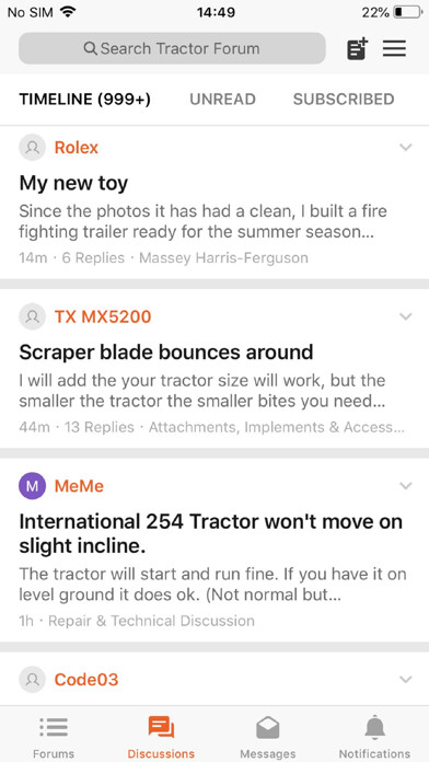 Emulate iPhone app Tractor Forum using MyAndroid
